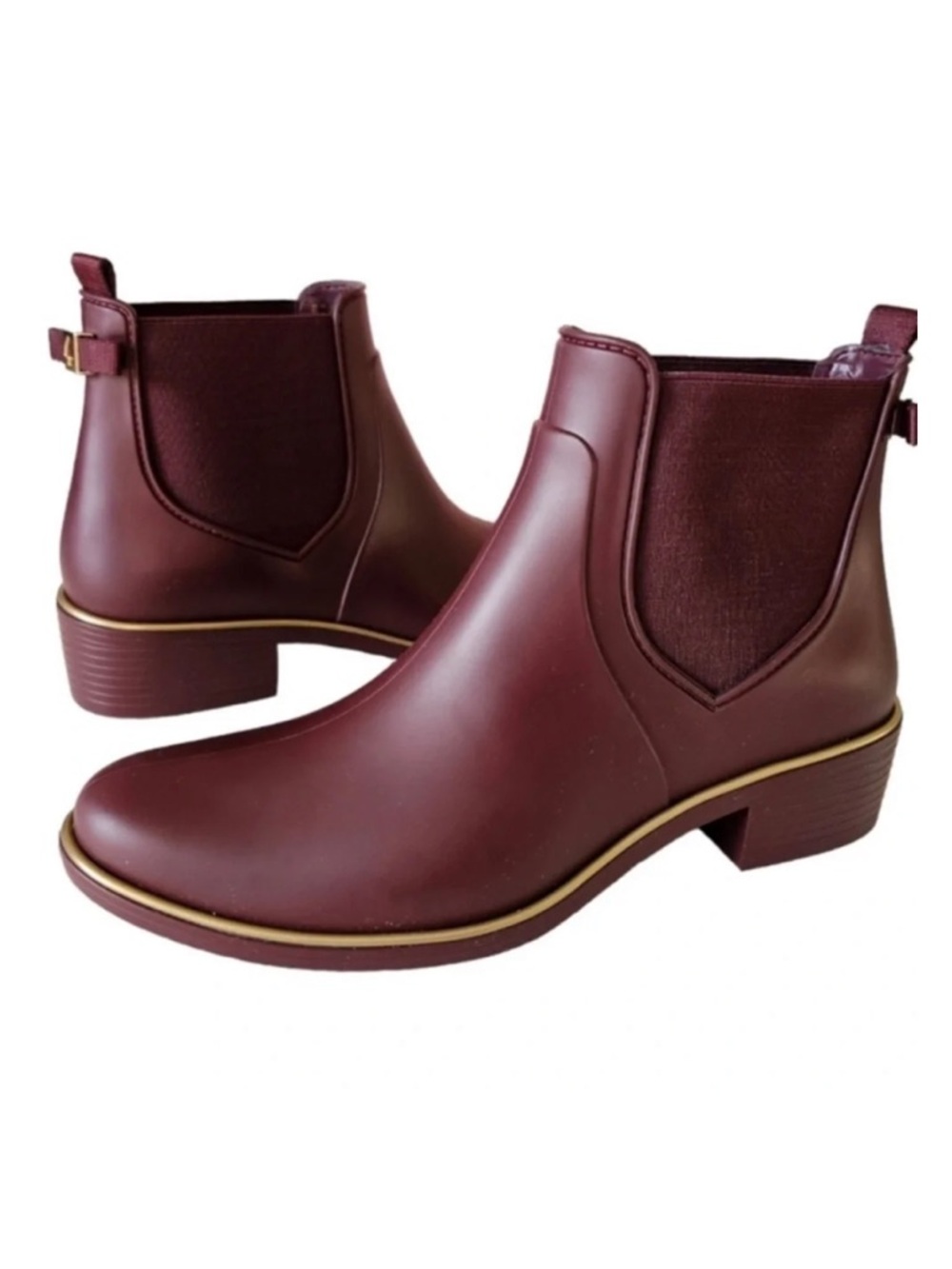 NEW Kate Spade Solstice Rain Boots Waterproof Cherrywood Maroon Size 10 11
